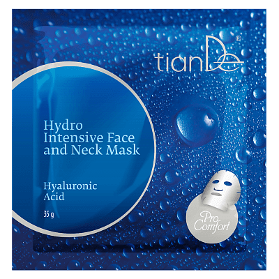 Mască hidratantă pentru față și gât cu acid hialuronic 1 buc 