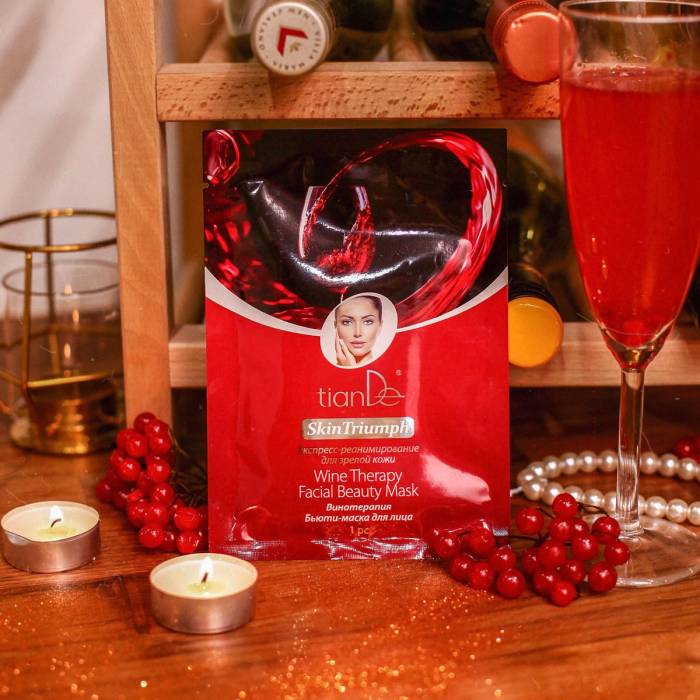 Masca-beauty de față „Terapie cu vin“, 1 buc