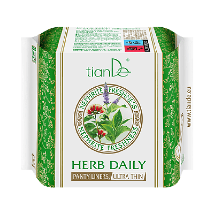 Absorbante zilnice extra subțiri pe bază de plante „Prospețime de Nephrit”, 25 buc