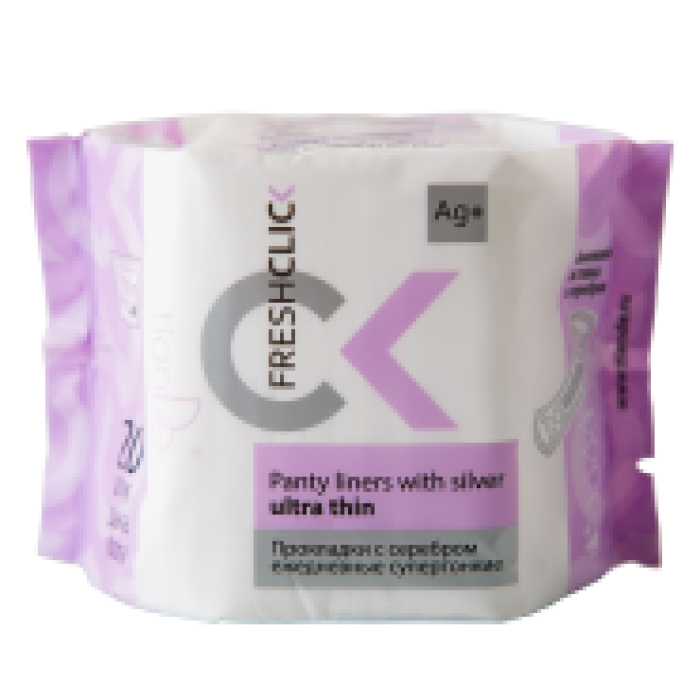 Absorbante cu ioni de argint, zilnice, ultra subțiri Fresh Click, 20 buc
